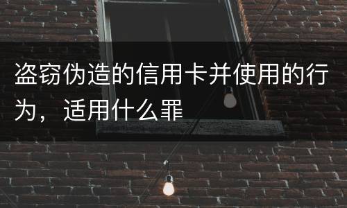 盗窃伪造的信用卡并使用的行为，适用什么罪