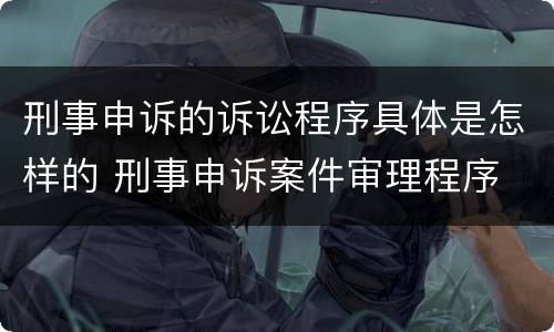 刑事申诉的诉讼程序具体是怎样的 刑事申诉案件审理程序