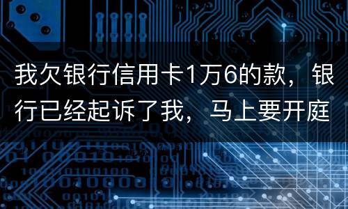 我欠银行信用卡1万6的款，银行已经起诉了我，马上要开庭了，会判刑吗