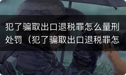 犯了骗取出口退税罪怎么量刑处罚（犯了骗取出口退税罪怎么量刑处罚标准）