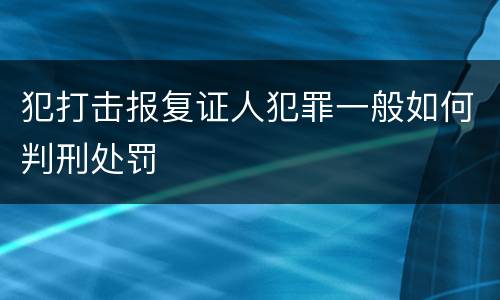 犯打击报复证人犯罪一般如何判刑处罚