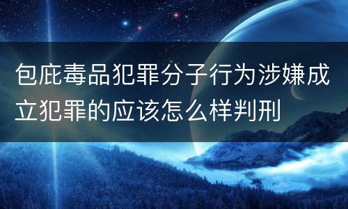 包庇毒品犯罪分子行为涉嫌成立犯罪的应该怎么样判刑