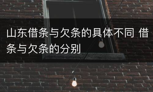 山东借条与欠条的具体不同 借条与欠条的分别