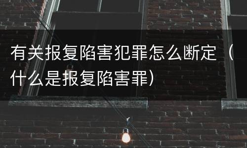 有关报复陷害犯罪怎么断定（什么是报复陷害罪）