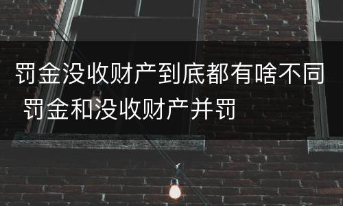 罚金没收财产到底都有啥不同 罚金和没收财产并罚