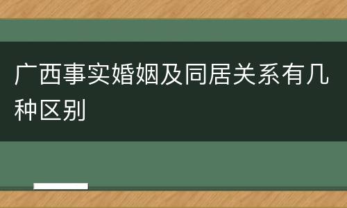 广西事实婚姻及同居关系有几种区别