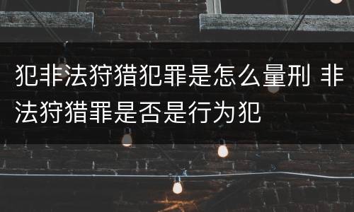 犯非法狩猎犯罪是怎么量刑 非法狩猎罪是否是行为犯