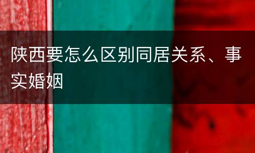 陕西要怎么区别同居关系、事实婚姻