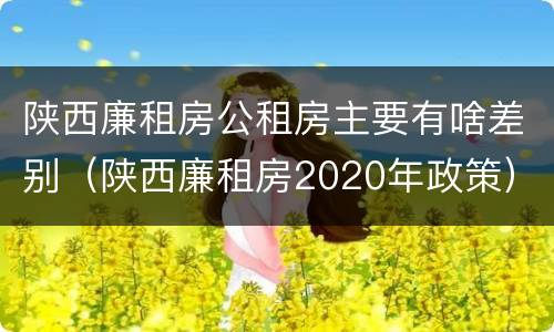 陕西廉租房公租房主要有啥差别（陕西廉租房2020年政策）