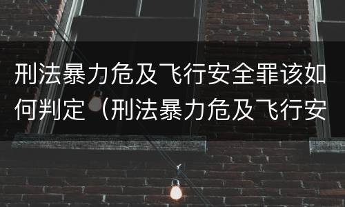 刑法暴力危及飞行安全罪该如何判定（刑法暴力危及飞行安全罪该如何判定呢）