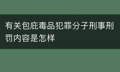 有关包庇毒品犯罪分子刑事刑罚内容是怎样