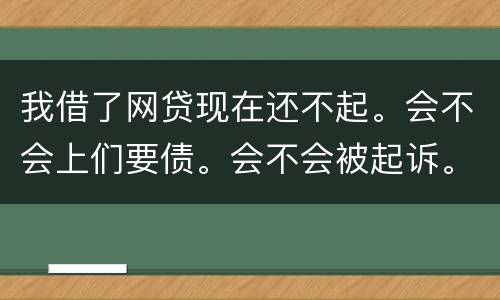 我借了网贷现在还不起。会不会上们要债。会不会被起诉。