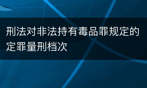 刑法对非法持有毒品罪规定的定罪量刑档次