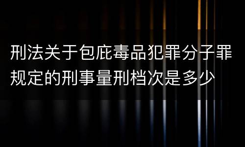 刑法关于包庇毒品犯罪分子罪规定的刑事量刑档次是多少