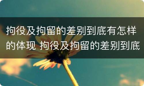 拘役及拘留的差别到底有怎样的体现 拘役及拘留的差别到底有怎样的体现呢