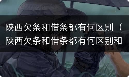 陕西欠条和借条都有何区别（陕西欠条和借条都有何区别和联系）