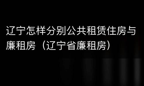 辽宁怎样分别公共租赁住房与廉租房（辽宁省廉租房）