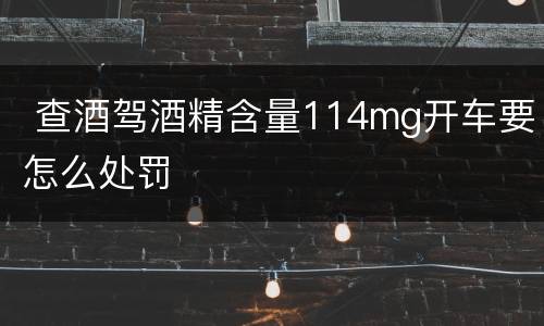  查酒驾酒精含量114mg开车要怎么处罚