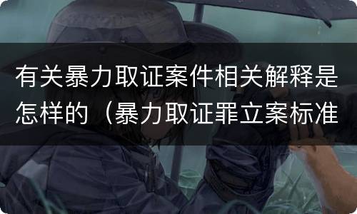 有关暴力取证案件相关解释是怎样的（暴力取证罪立案标准）