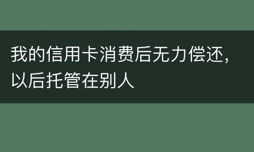 我的信用卡消费后无力偿还，以后托管在别人