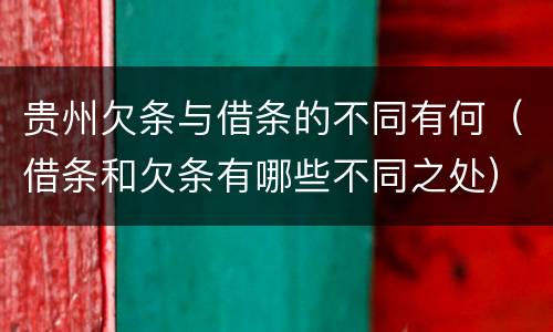 贵州欠条与借条的不同有何（借条和欠条有哪些不同之处）