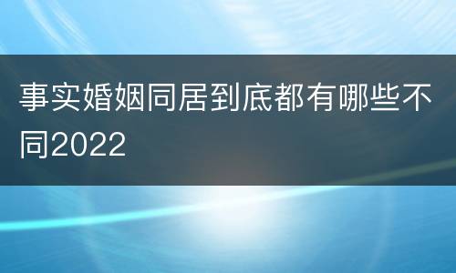 事实婚姻同居到底都有哪些不同2022