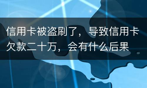 信用卡被盗刷了，导致信用卡欠款二十万，会有什么后果