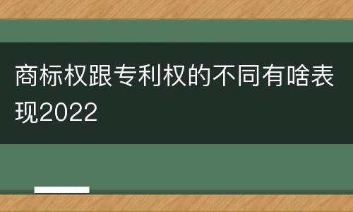 商标权跟专利权的不同有啥表现2022