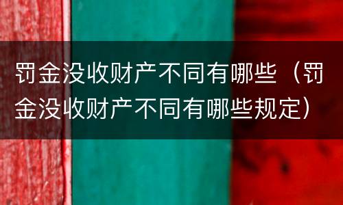 罚金没收财产不同有哪些（罚金没收财产不同有哪些规定）