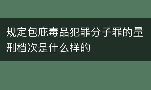 规定包庇毒品犯罪分子罪的量刑档次是什么样的