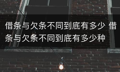 借条与欠条不同到底有多少 借条与欠条不同到底有多少种