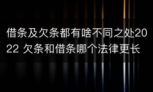 借条及欠条都有啥不同之处2022 欠条和借条哪个法律更长