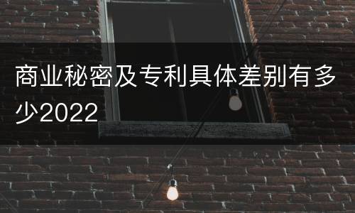 商业秘密及专利具体差别有多少2022