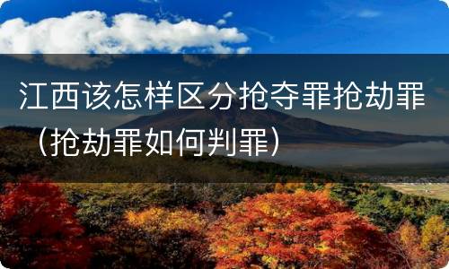 江西该怎样区分抢夺罪抢劫罪（抢劫罪如何判罪）