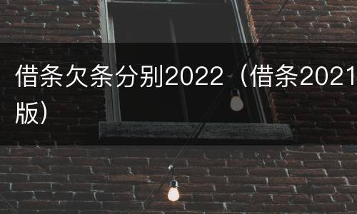 借条欠条分别2022（借条2021版）