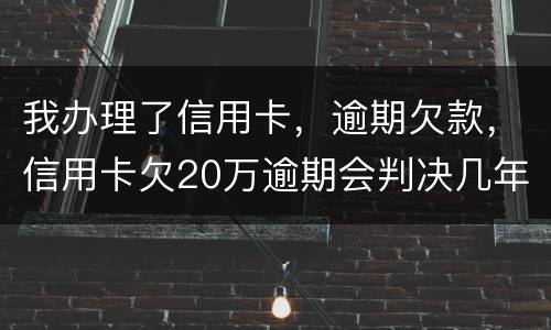 我办理了信用卡，逾期欠款，信用卡欠20万逾期会判决几年