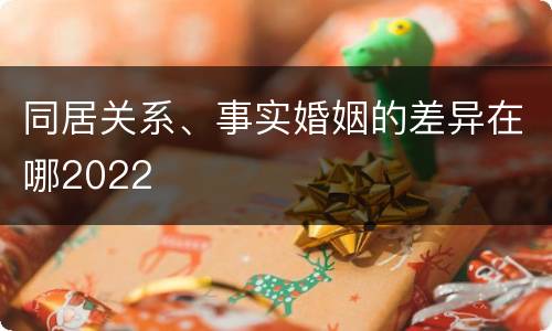 同居关系、事实婚姻的差异在哪2022