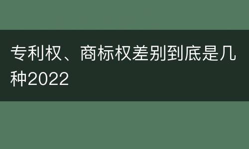 专利权、商标权差别到底是几种2022