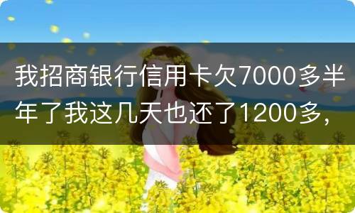 我招商银行信用卡欠7000多半年了我这几天也还了1200多，怎么还要起诉我