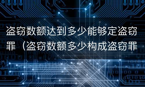 盗窃数额达到多少能够定盗窃罪（盗窃数额多少构成盗窃罪）