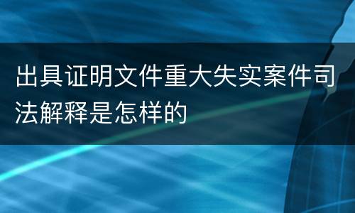 出具证明文件重大失实案件司法解释是怎样的