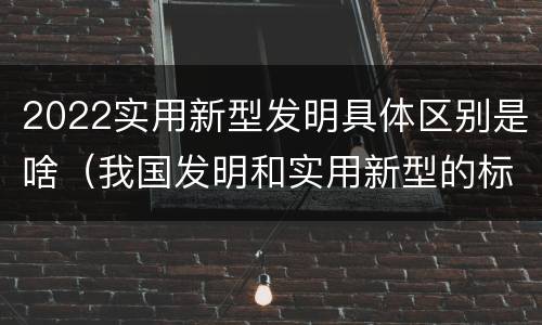 2022实用新型发明具体区别是啥（我国发明和实用新型的标准）