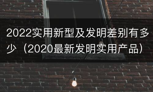 2022实用新型及发明差别有多少（2020最新发明实用产品）