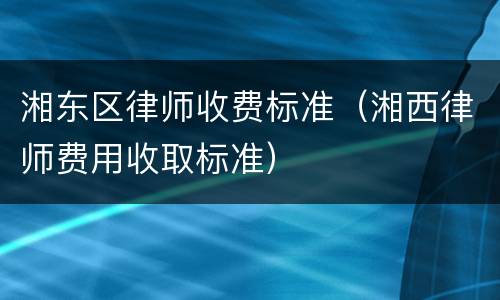 湘东区律师收费标准（湘西律师费用收取标准）