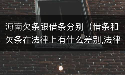 海南欠条跟借条分别（借条和欠条在法律上有什么差别,法律上哪个好打官司）