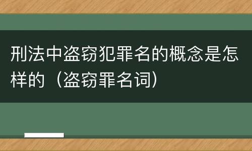 刑法中盗窃犯罪名的概念是怎样的（盗窃罪名词）