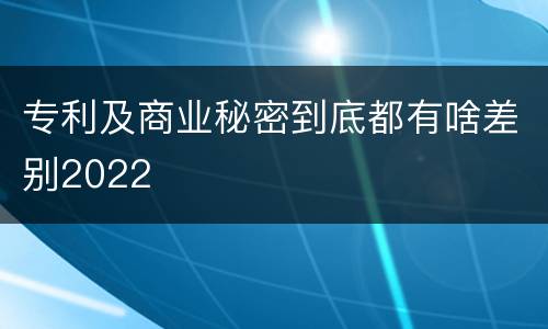 专利及商业秘密到底都有啥差别2022