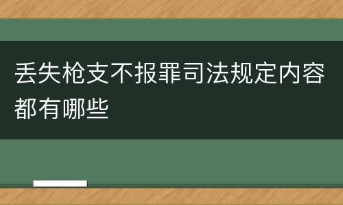 丢失枪支不报罪司法规定内容都有哪些