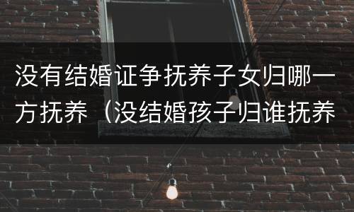 没有结婚证争抚养子女归哪一方抚养（没结婚孩子归谁抚养怎么起诉）