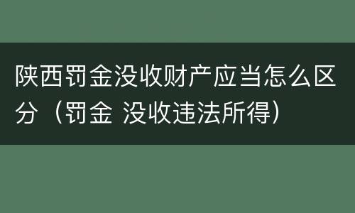 陕西罚金没收财产应当怎么区分（罚金 没收违法所得）